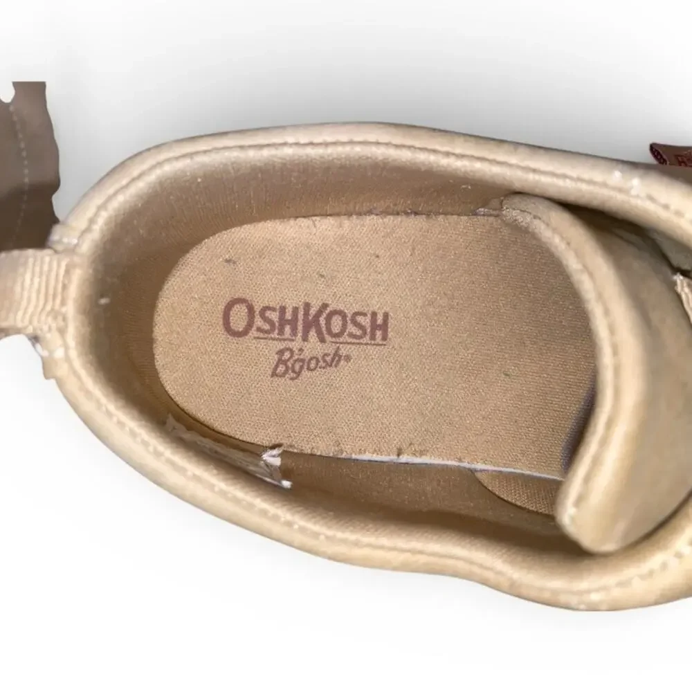 Osh Kosh Bgosh Putney Oxfords Shoes Boys Toddler Size 2 Tan Olive Faux Suede